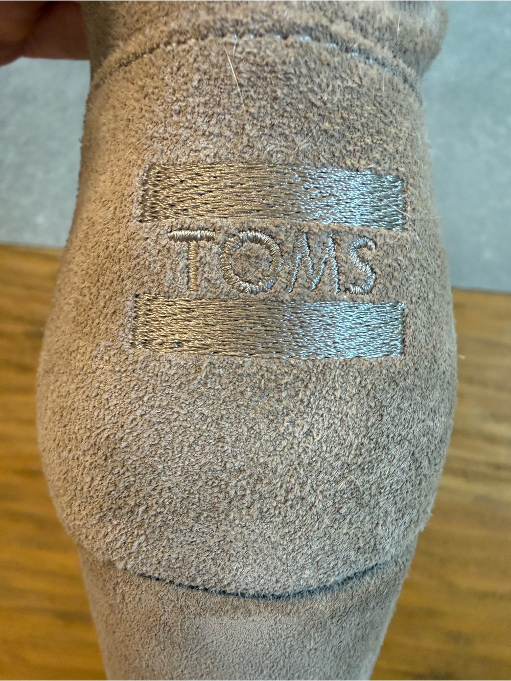 TOMS Desert Wedge Taupe Suede Lace-Up Bootie Size 11 - Picture 9 of 13